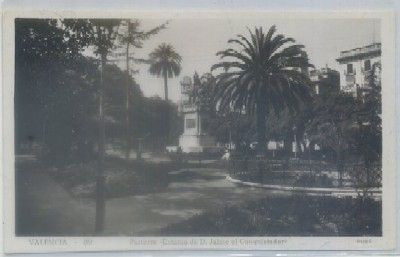 POSTAL ANTIGUA DE VALENCIA. PARTERRE. ESTATUA D. JAIME EL CONQUISTADOR Nº 89