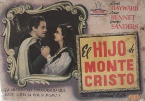 PROGRAMA DE CINE: EL HIJO DE MONTE CRISTO
