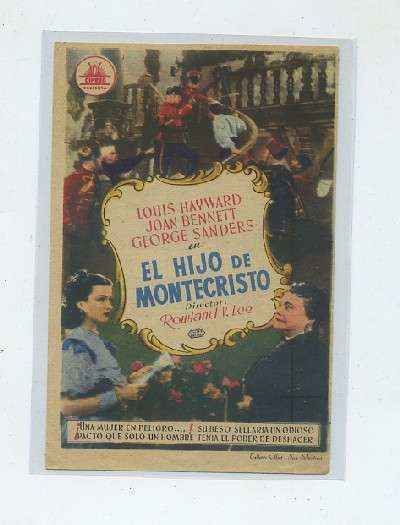 PROGRAMA DE CINE: EL HIJO DE MONTECRISTO