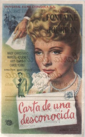 PROGRAMA DE CINE: CARTA DE UNA DESCONOCIDA