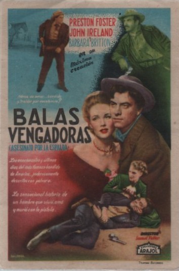 PROGRAMA DE CINE: BALAS VENGADORAS