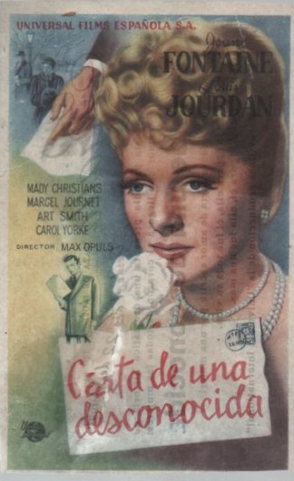 PROGRAMA DE CINE: CARTA DE UNA DESCONOCIDA