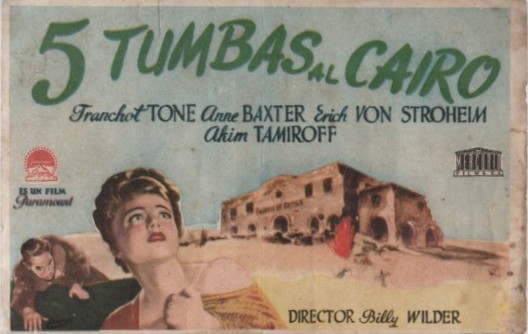 PROGRAMA DE CINE: 5 TUMBAS AL CAIRO
