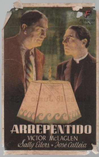 PROGRAMA DE CINE: ARREPENTIDO PUBLICIDAD CINE MUNICIPAL 1945 CADIZ