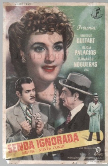 PROGRAMA DE CINE: SENDA IGNORADA. PUBLICIDAD CINE MUNICIPAL 1947 CADIZ