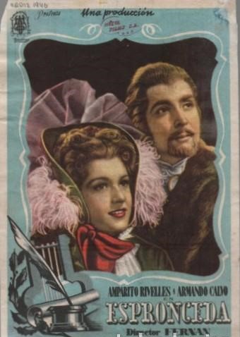 PROGRAMA DE CINE: ESPRONCEDA. PUBLICIDAD CINE MUNICIPAL CADIZ 1946