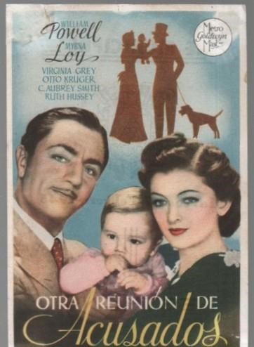 PROGRAMA DE CINE: OTRA REUNION DE ACUSADOS PUBLICIDAD CINE MUNICIPAL CADIZ 1945