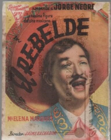 PROGRAMA DE CINE: EL REBELDE. PUBLICIDAD CINE MUNICIPAL CADIZ 1946