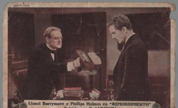 PROGRAMA DE CINE: REMORDIENTO. PUBLICIDAD CINE GADES 1933