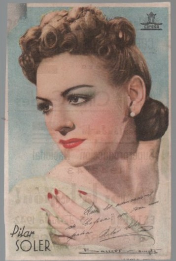 PROGRAMA DE CINE: PILAR SOLER. CINE GADES CADIZ 1942