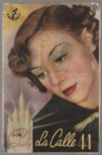 PROGRAMA DE CINE: LA CALLE 44. PUBLICIDAD CINE GADES CADIZ 1945