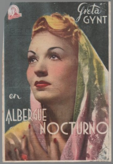 PROGRAMA DE CINE: ALBERGUE NOCTURNO. PUBLICIDAD CINE GADES CADIZ 1943