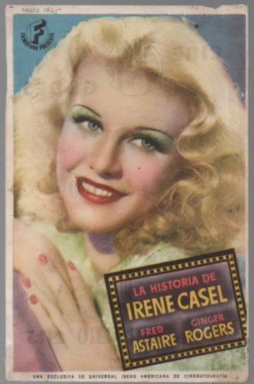 PROGRAMA DE CINE: LA HISTORIA DE IRENE CASEL. PUBLICIDAD CINE GADES CADIZ 1945