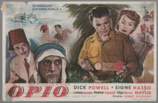 PROGRAMA DE CINE: OPIO. PUBLICIDAD TEATRO ANDALUCIA CADIZ 1949