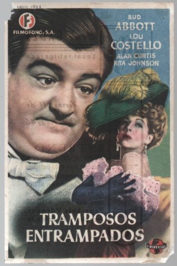 PROGRAMA DE CINE: TRAMPOSOS ENTRAMPADOS PUBLICIDAD CINE GADES CADIZ 1946