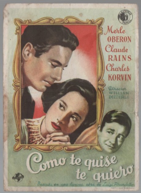 PROGRAMA DE CINE: COMO TE QUISE TE QUIERO