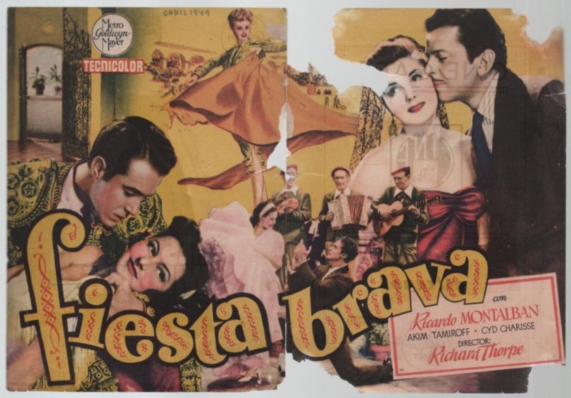 PROGRAMA DOBLE DE CINE: FIESTA BRAVA CINE GADES MAYO 1949 CADIZ
