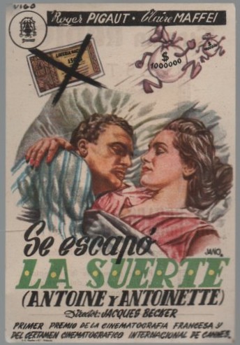 PROGRAMA DE CINE: SE ESCAPÓ LA SUERTE (ANTOINE Y ANTOINETTE)