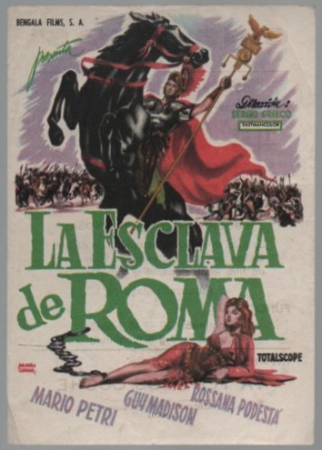 PROGRAMA DE CINE: LA ESCLAVA DE ROMA