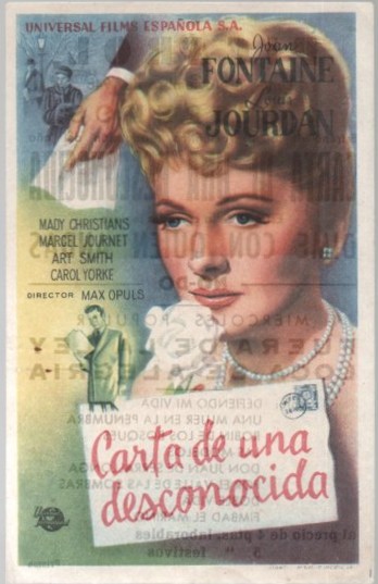 PROGRAMA DE CINE: CARTA DE UNA DESCONOCIDA
