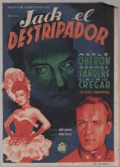 PROGRAMA DE CINE: JACK EL DESTRIPADOR