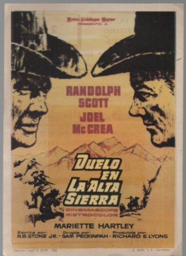 PROGRAMA DE CINE: DUELO EN LA ALTA SIERRA
