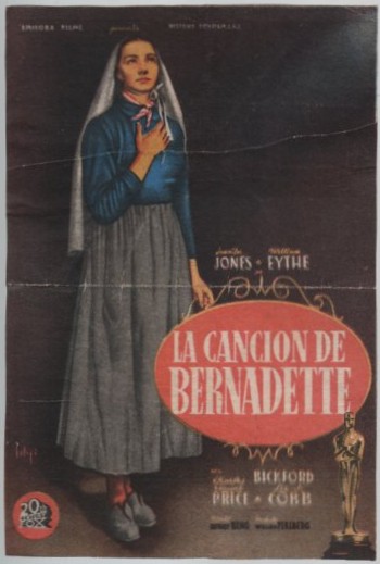 PROGRAMA DE CINE: LA CANCION DE BERNADETTE