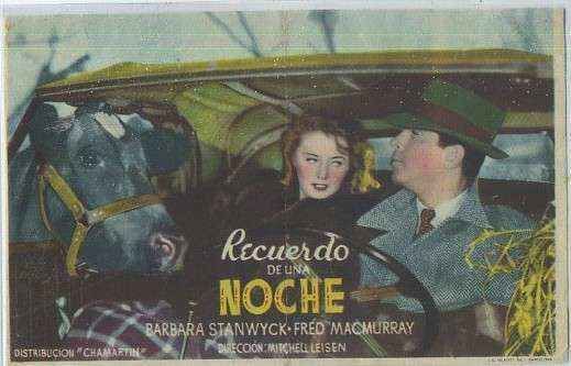 PROGRAMA DE CINE: RECUERDO DE UNA NOCHE