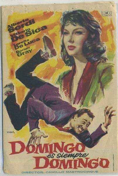 PROGRAMA DE CINE: DOMINGO ES SIEMPRE DOMINGO