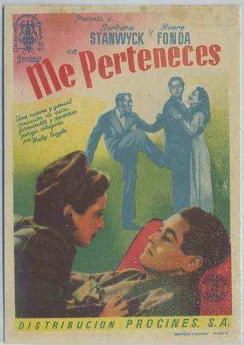 PROGRAMA DE CINE: ME PERTENECES
