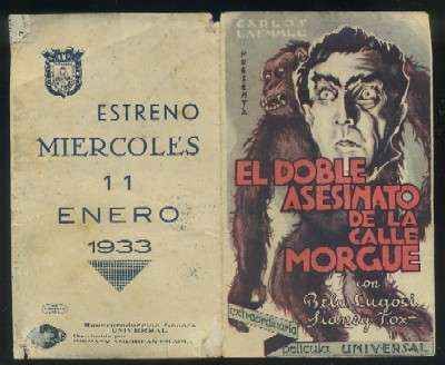 PROGRAMA DE CINE DOBLE: EL DOBLE ASESINATO DE LA CALLE MORGUE
