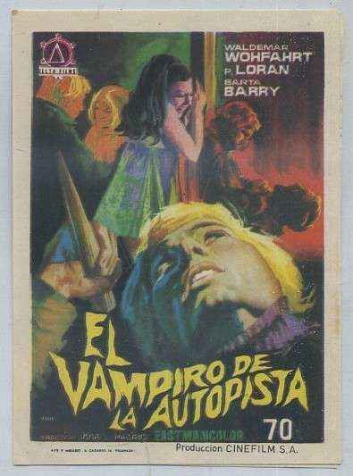 PROGRAMA DE CINE: EL VAMPIRO DE LA AUTOPISTA