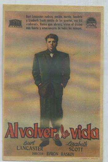 PROGRAMA DE CINE: AL VOLVER A LA VIDA