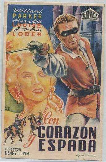 PROGRAMA DE CINE: CON CORAZON Y ESPADA