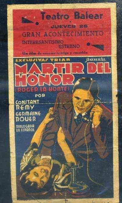 PROGRAMA DE CINE: MÁRTIR DEL HONOR (ROGER LA HONTE)