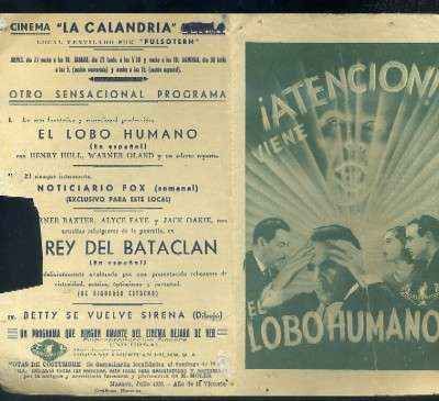 PROGRAMA DE CINE: EL LOBO HUMANO