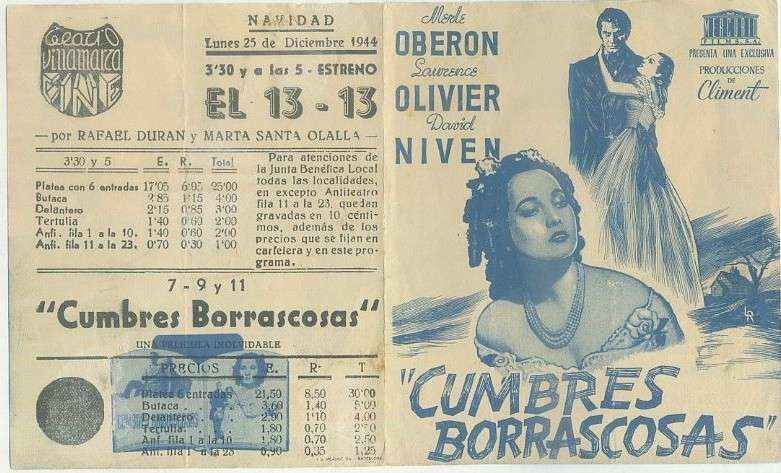 PROGRAMA DE CINE DOBLE: CUMBRES BORRASCOSAS