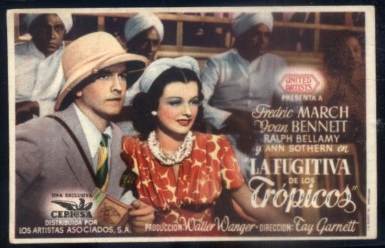 PROGRAMA DE CINE: LA FUGITIVA DE LOS TROPICOS.