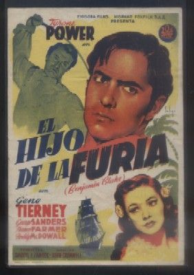 PROGRAMA DE CINE:  EL HIJO DE LA FURIA.