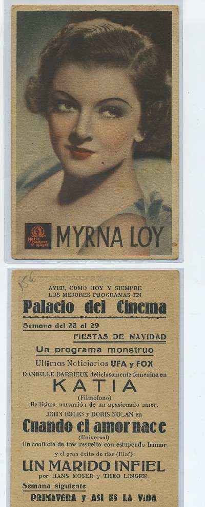 PROGRAMA DE CINE-POSTAL:MYRNA LOY