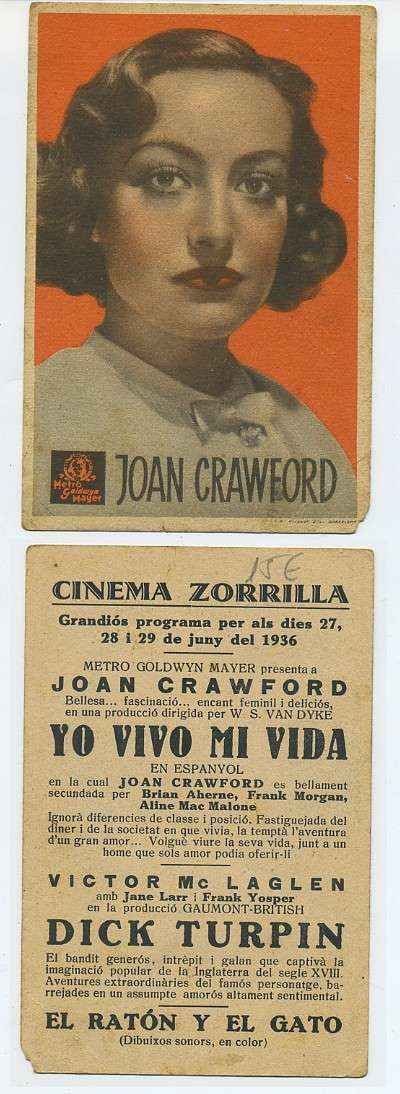 PROGRAMA DE CINE-POSTAL: JOAN CRAWFORD
