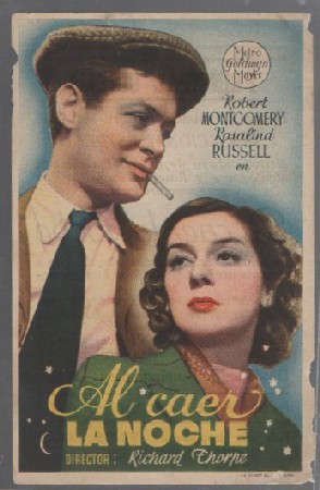 PROGRAMA DE CINE. AL CAER LA NOCHE