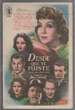 PROGRAMA DE CINE. DESDE QUE TE FUISTE
