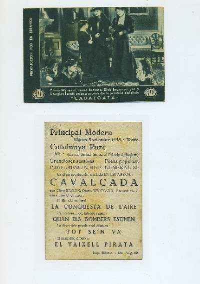 PROGRAMA DE CINE-TARJETA:CABALGATA