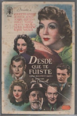 PROGRAMA DE CINE. DESDE QUE TE FUISTE