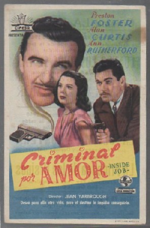 PROGRAMA DE CINE. CRIMINAL POR AMOR