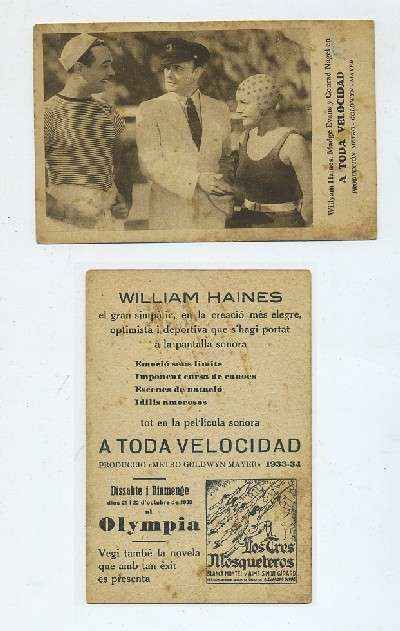 PROGRAMA DE CINE-TARJETA-A TODA VELOCIDAD