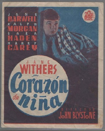 PROGRAMA DE CINE. CORAZÓN DE NIÑA