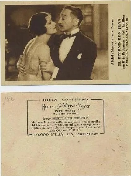 PROGRAMA DE CINE-TARJETA-EL ETERNO DON JUAN