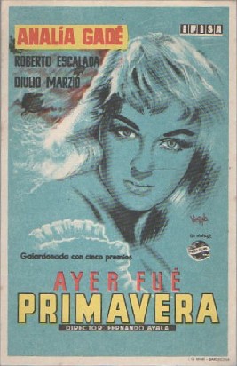 PROGRAMA DE CINE: AYER FUE PRIMAVERA
